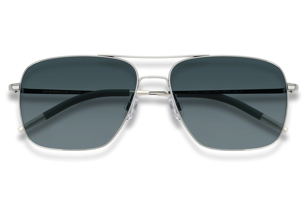Oliver Peoples - Clifton (OV1150S) Sunglasses Silver with Clear Gradient Blue Lenses
