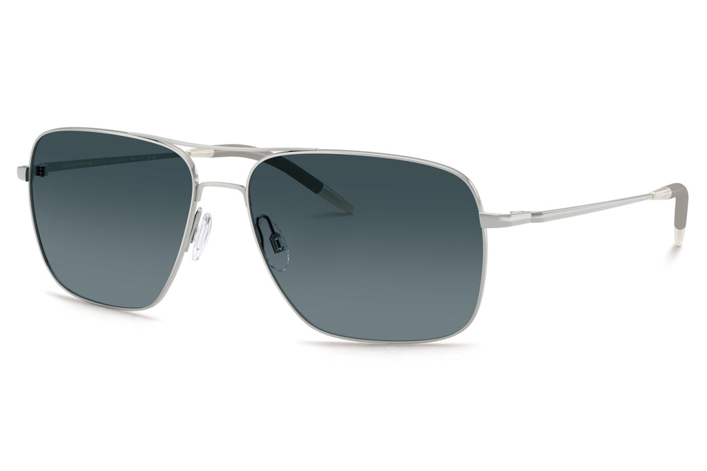 Oliver Peoples - Clifton (OV1150S) Sunglasses Silver with Clear Gradient Blue Lenses