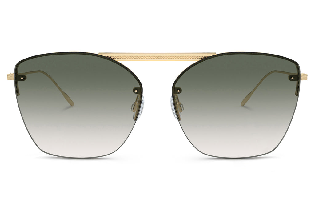 Oliver Peoples - Ziane (OV1217S) Sunglasses Gold/Buff Top Bar Viridian with Viridian Gradient Lenses