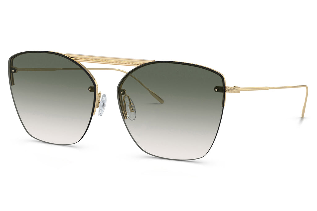 Oliver Peoples - Ziane (OV1217S) Sunglasses Gold/Buff Top Bar Viridian with Viridian Gradient Lenses