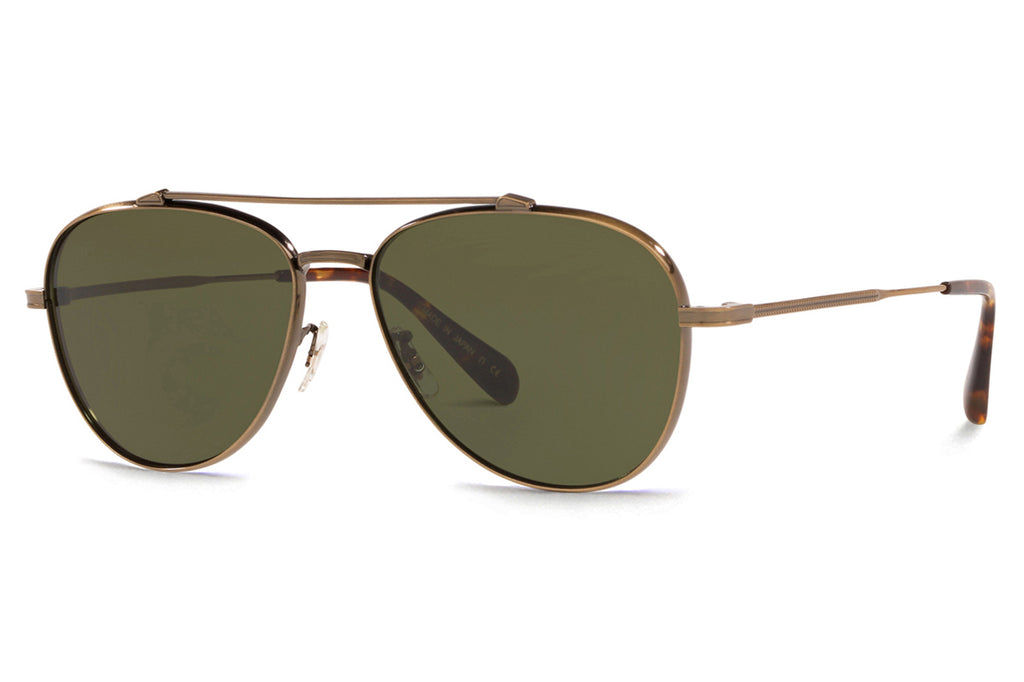 Oliver Peoples - Rikson (OV1266ST) Sunglasses Antique Gold with Green Lenses
