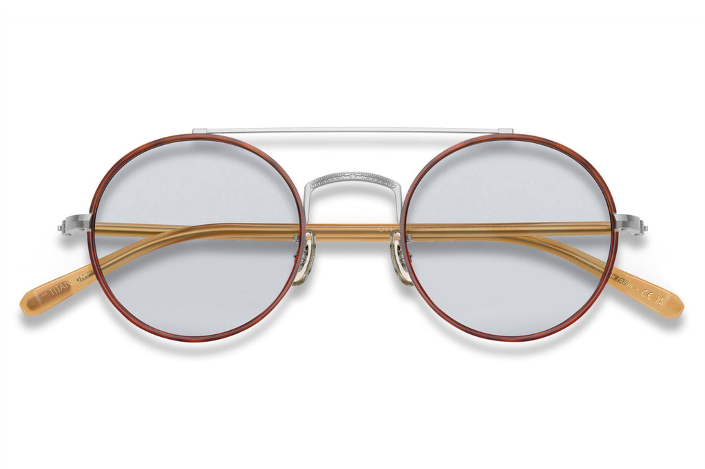 Oliver Peoples - Etlin (OV1355T) Sunglasses Silver/Amber with Blue Wash Lenses