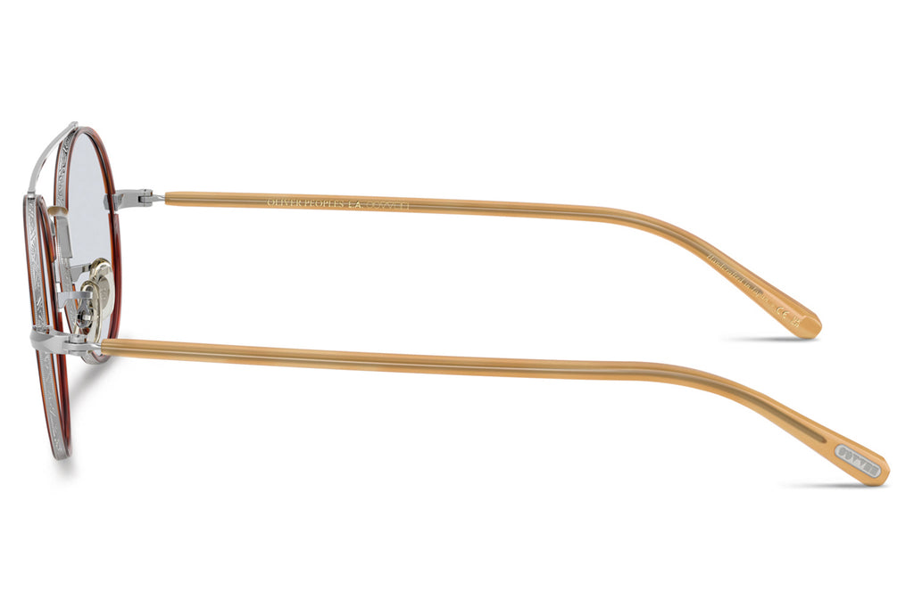 Oliver Peoples - Etlin (OV1355T) Sunglasses Silver/Amber with Blue Wash Lenses