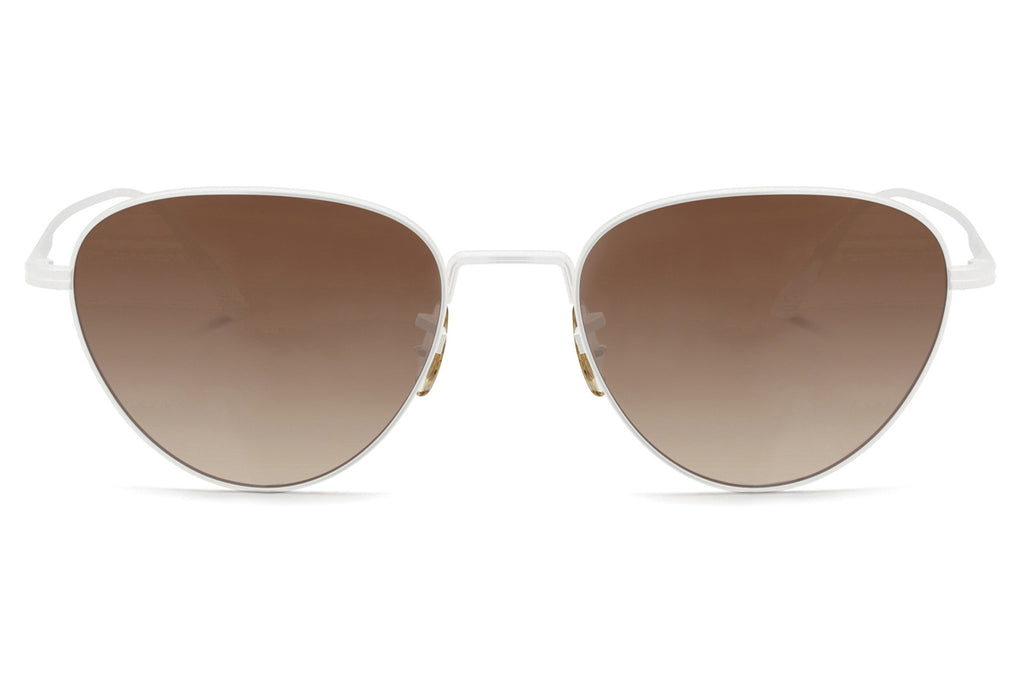Oliver Peoples - 1991C (OV1357S) Sunglasses White with Dark Brown Gradient Mirror Lenses