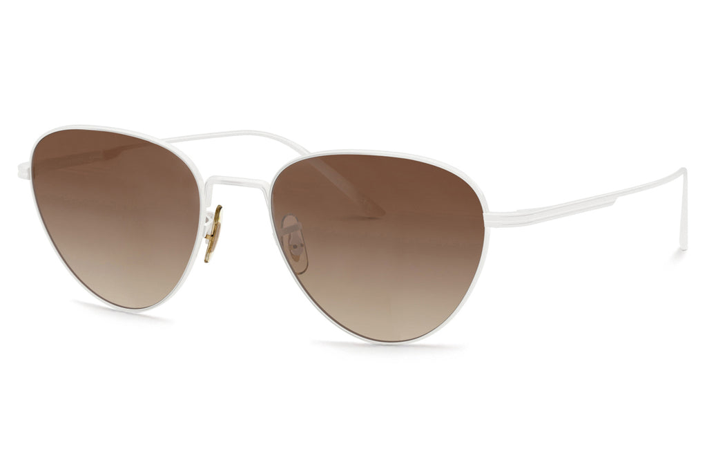 Oliver Peoples - 1991C (OV1357S) Sunglasses White with Dark Brown Gradient Mirror Lenses