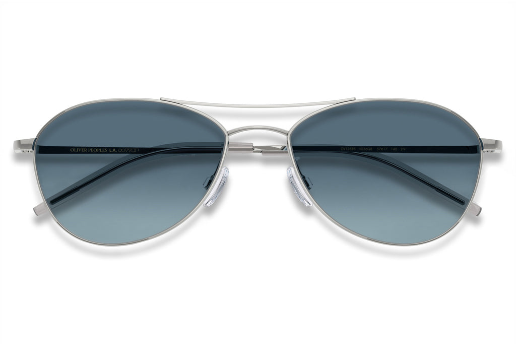 Oliver Peoples - Aero II (OV1358S) Sunglasses Silver with Marine Gradient Lenses