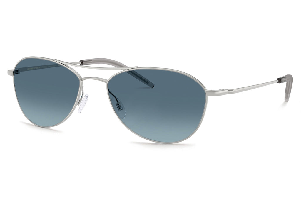Oliver Peoples - Aero II (OV1358S) Sunglasses Silver with Marine Gradient Lenses