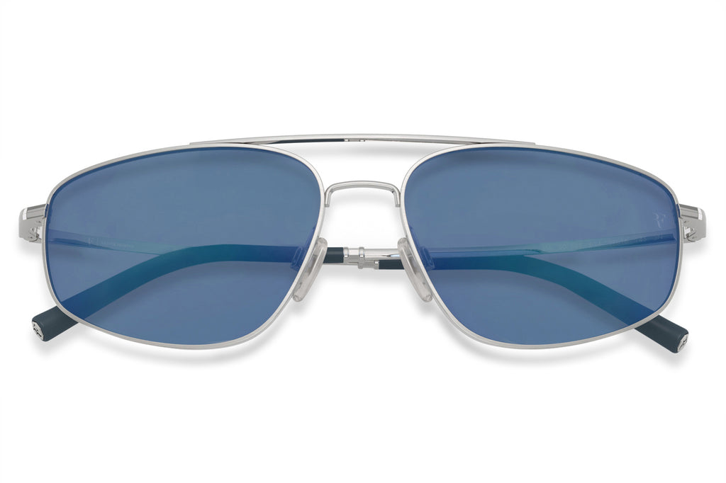 Oliver Peoples - R-14 (OV1361S) Sunglasses Brushed Silver with Marine Mirror Lenses