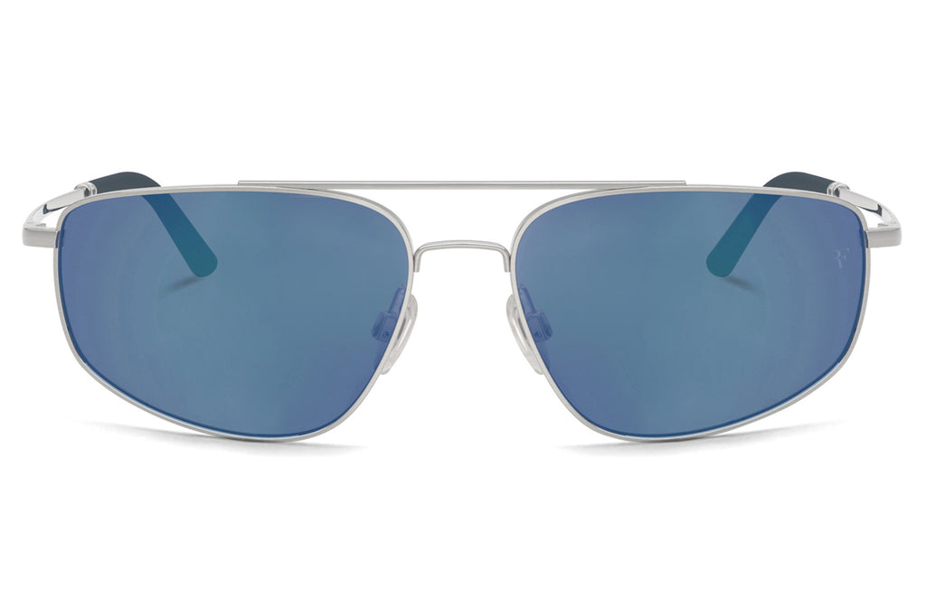 Oliver Peoples - R-14 (OV1361S) Sunglasses Brushed Silver with Marine Mirror Lenses