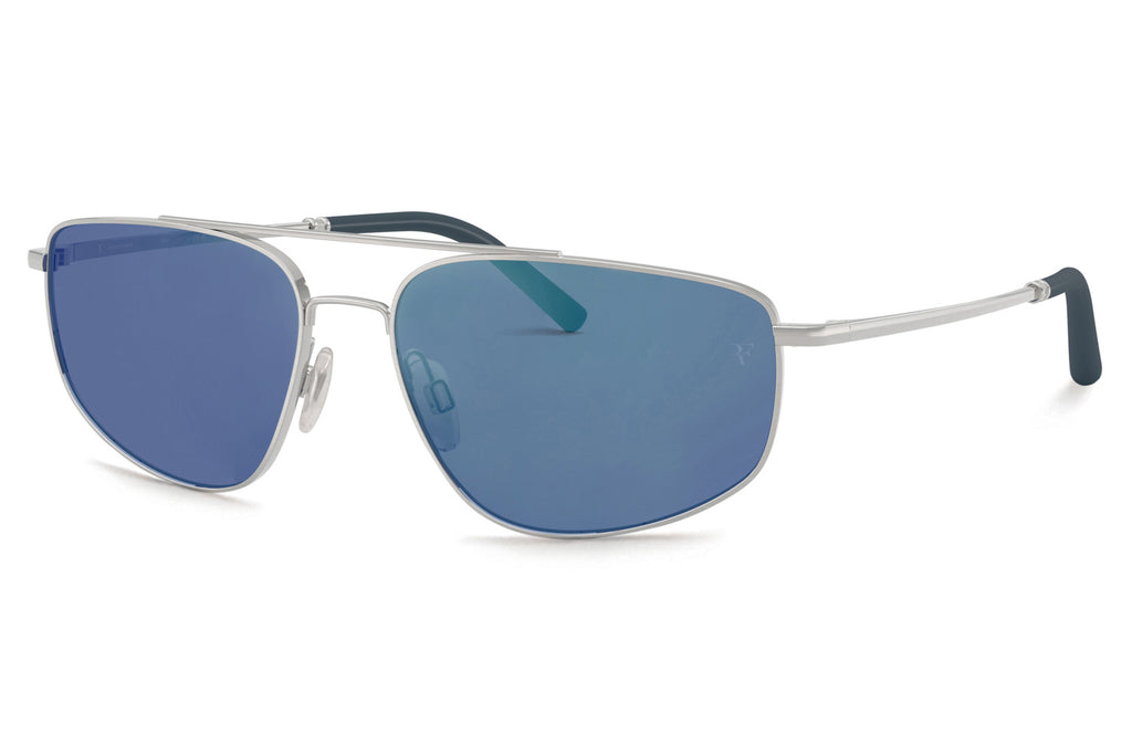 Oliver Peoples - R-14 (OV1361S) Sunglasses Brushed Silver with Marine Mirror Lenses