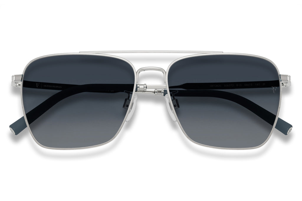 Oliver Peoples - R-15 (OV1362S) Sunglasses Brushed Silver with Sky Gradient Wash Lenses