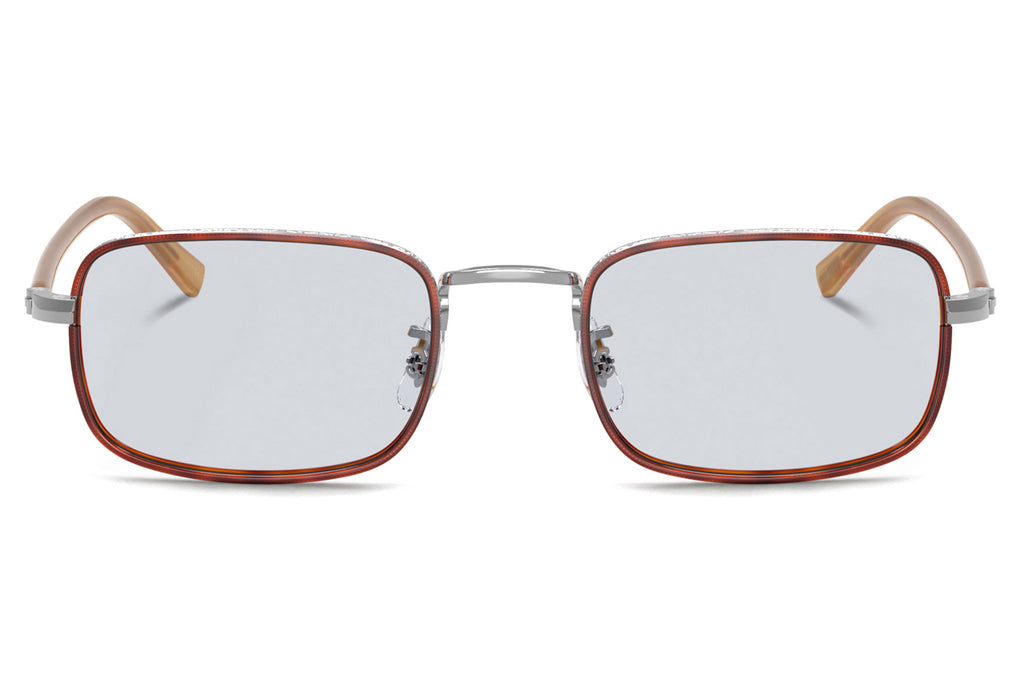 Oliver Peoples - Brymer (OV1366T) Sunglasses Silver/Amber Tortoise with Blue Wash Lenses
