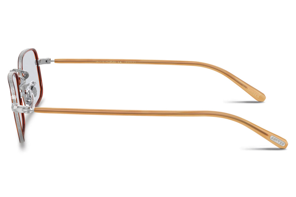 Oliver Peoples - Brymer (OV1366T) Sunglasses Silver/Amber Tortoise with Blue Wash Lenses