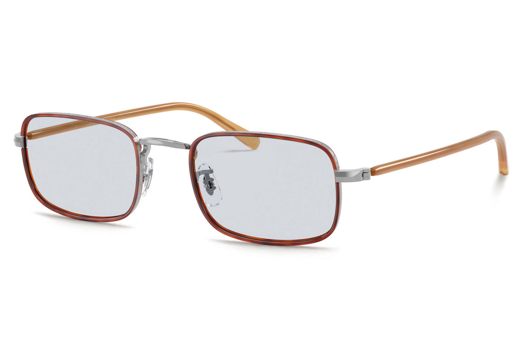 Oliver Peoples - Brymer (OV1366T) Sunglasses Silver/Amber Tortoise with Blue Wash Lenses