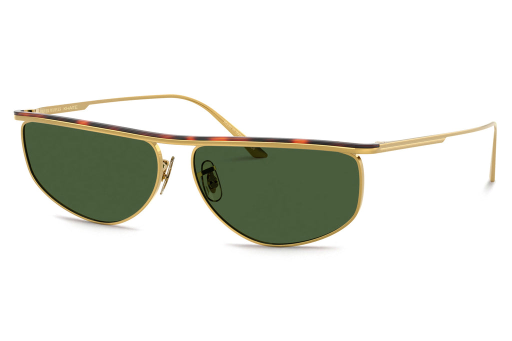 Oliver Peoples - 1986C (OV1367S) Sunglasses Gold/Dark Mahogany with Vibrant Green Lenses