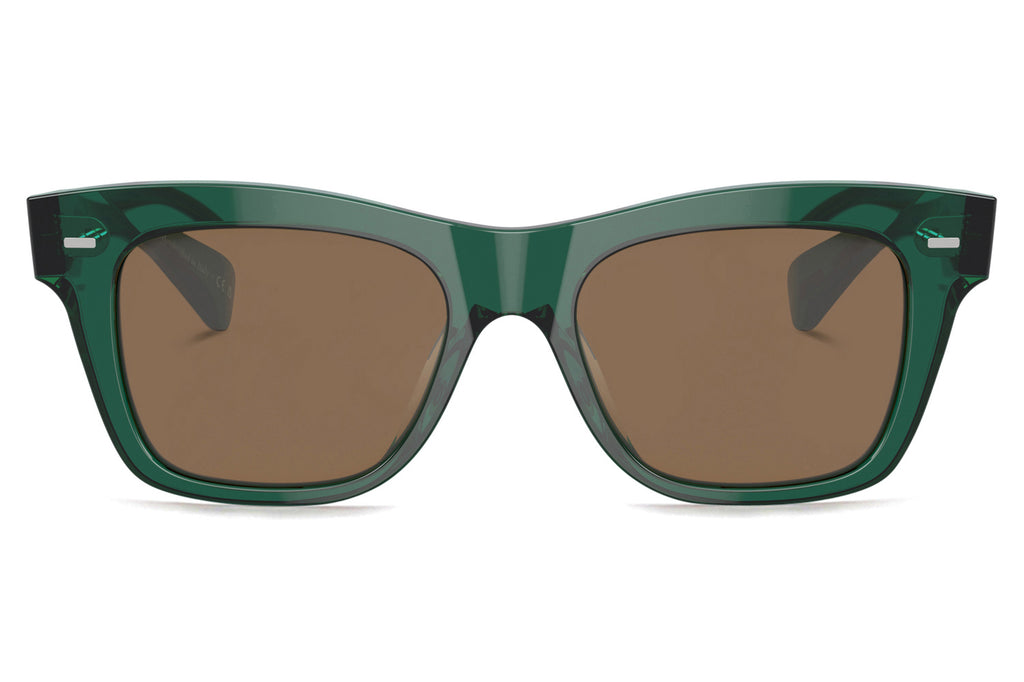 Oliver Peoples - Ms. Oliver (OV5542SU) Sunglasses Translucent Dark Teal with Cognac Mirror Lenses