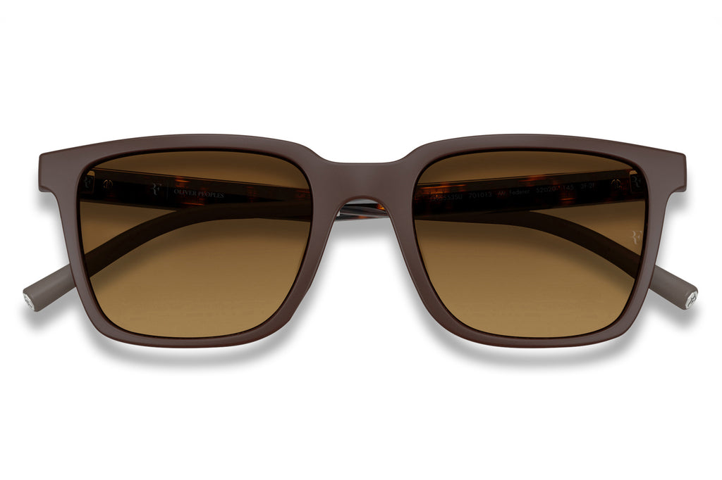 Oliver Peoples - Mr. Federer (OV5553SU) Sunglasses Semi-Matte Dark Brown with Saddle Gradient Lenses