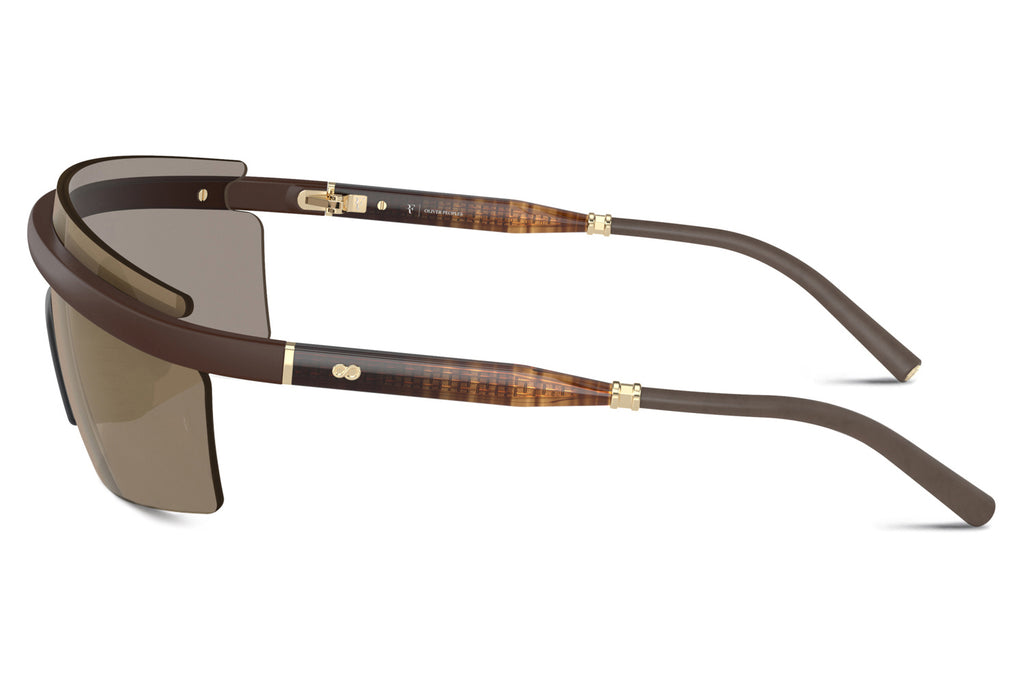 Oliver Peoples - R-4 (OV5556S) Sunglasses Semi Matte Umber with Desert Flash Mirror Lenses