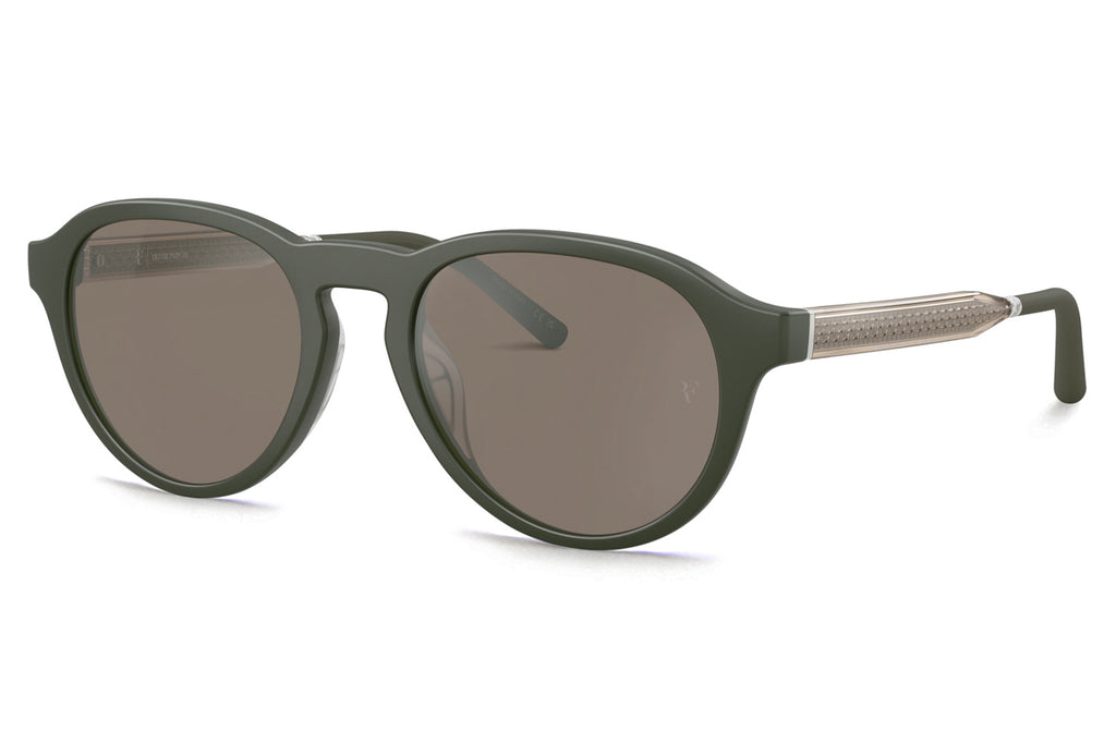 Oliver Peoples - R-8 (OV5557SU) Sunglasses Semi Matte Green Smoke with Sierra Flash Mirror Lenses