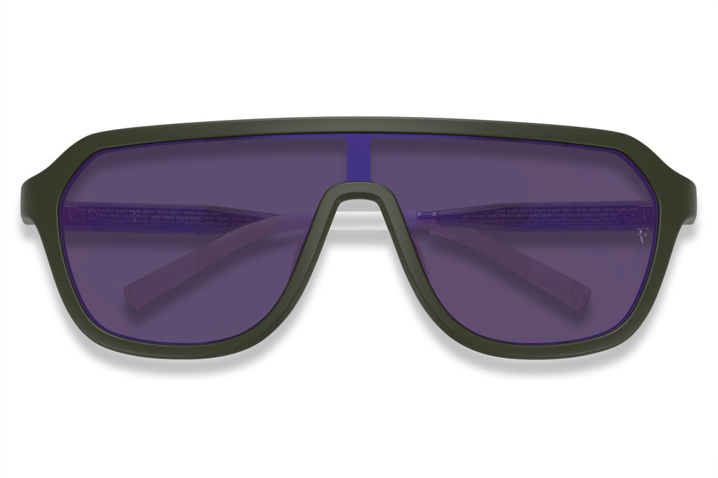 Oliver Peoples - R-12 (OV5591SU) Sunglasses Green Smoke with Purple Mirror Lenses
