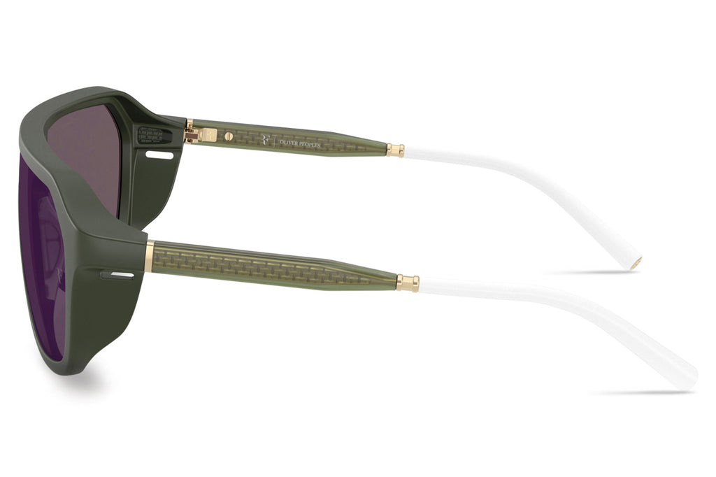 Oliver Peoples - R-12 (OV5591SU) Sunglasses Green Smoke with Purple Mirror Lenses