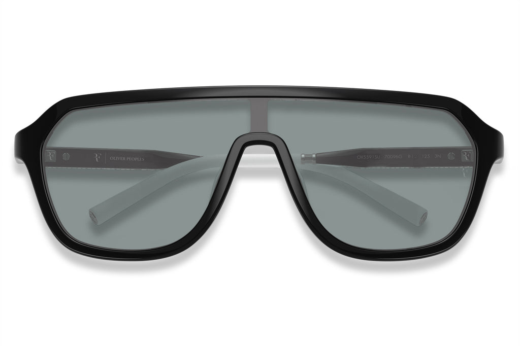 Oliver Peoples - R-12 (OV5591SU) Sunglasses Black with Grey Flash Mirror Lenses