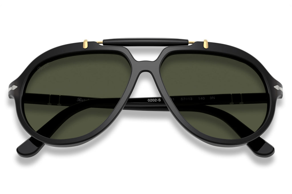 Persol - PO0202S Sunglasses Black with Green Lenses (95/31)