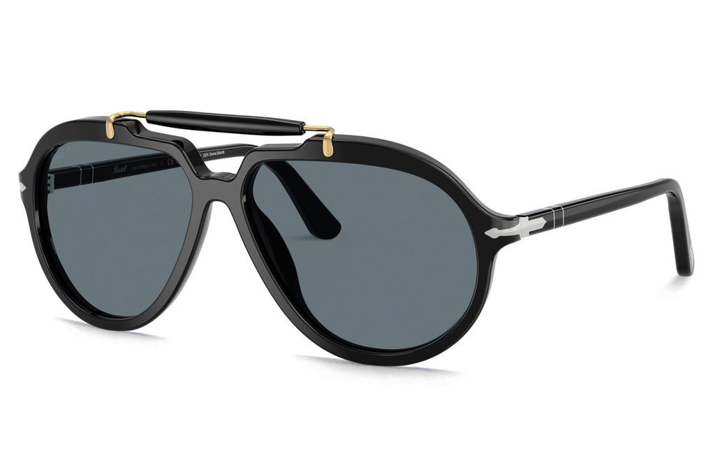 Persol - PO0202S Sunglasses Black with Dark Blue Polar Lenses (95/3R)