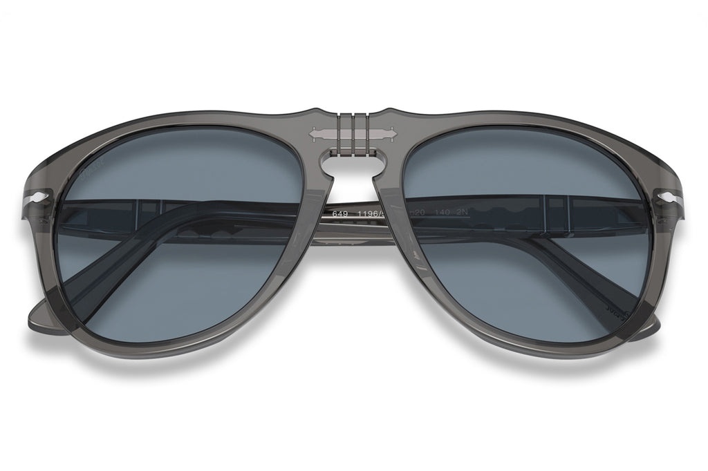 Persol - PO0649 Sunglasses Transparent Grey with Blue Lenses (119656)
