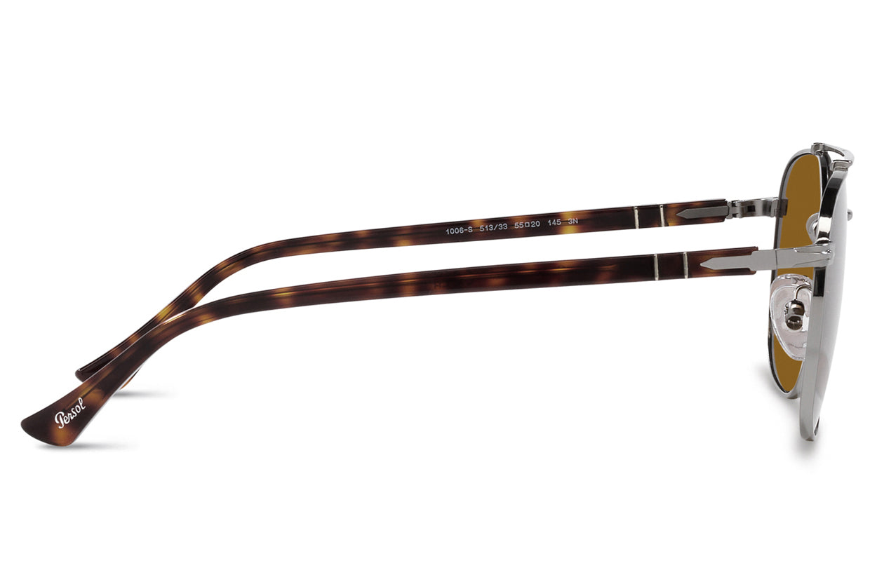 Persol PO1006S Unisex Square Sunglasses - Polarized Glass Lenses, Double Bridge, 100% UV Protection