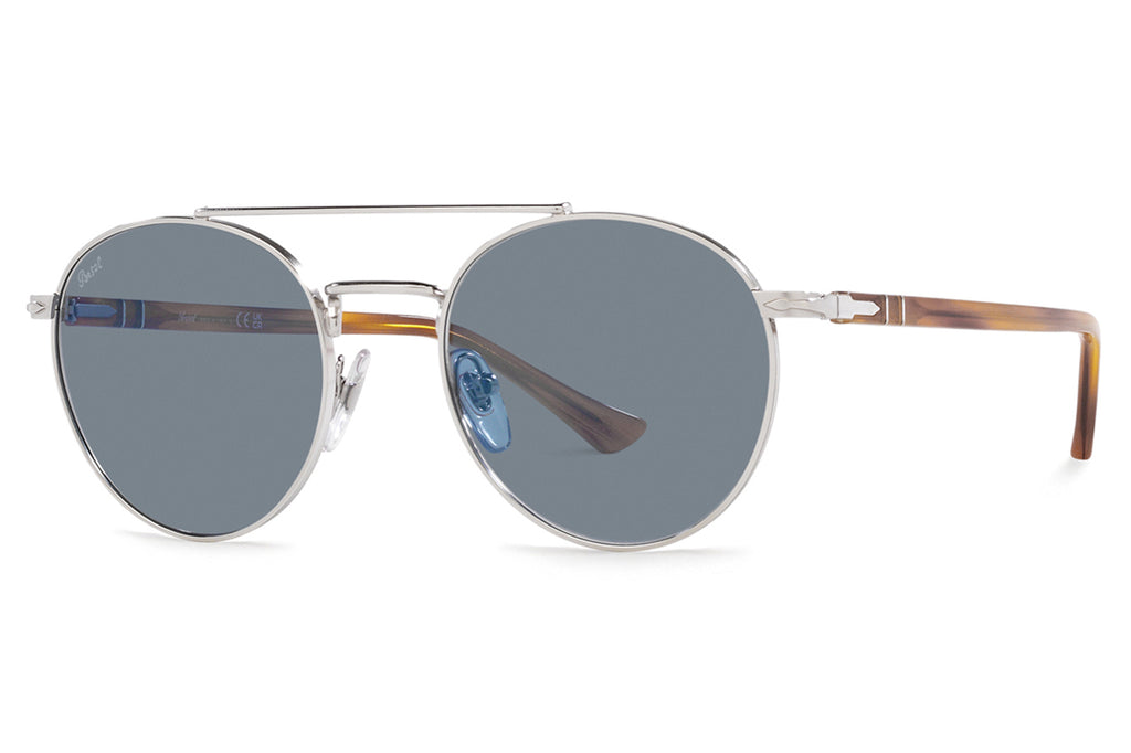 Persol - PO1011S Sunglasses Silver with Light Blue Lenses (518/56)