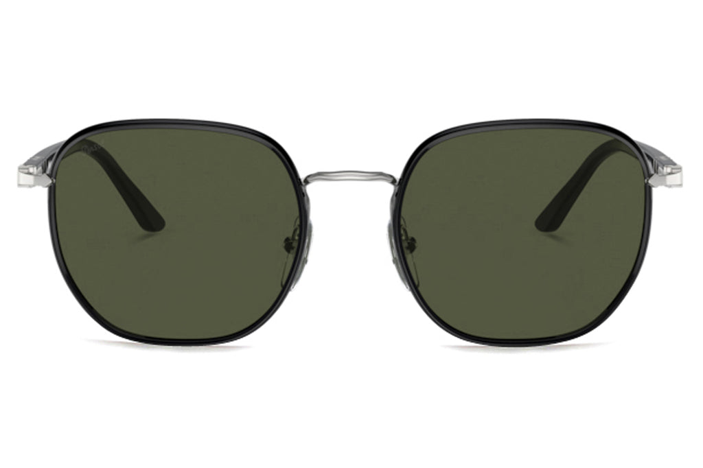 Persol - PO1015SJ Sunglasses Silver/Black with Green Lenses (112531)