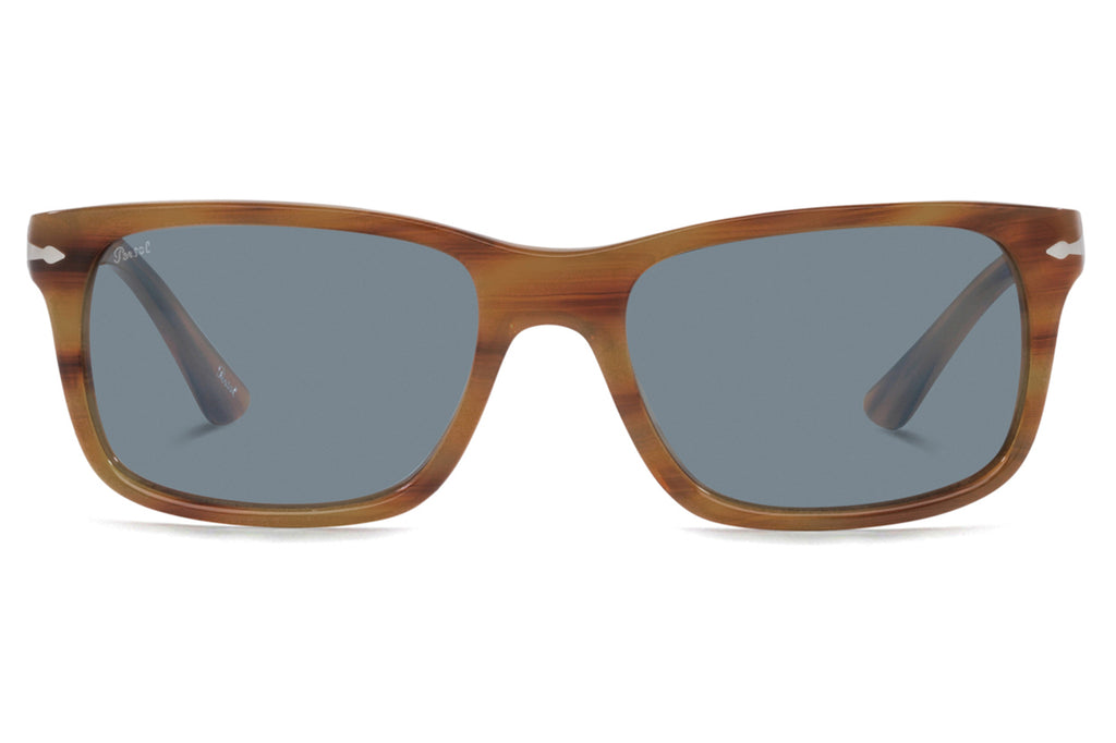 Persol - PO3048S Sunglasses Striped Brown with Light Blue Lenses (960/56)