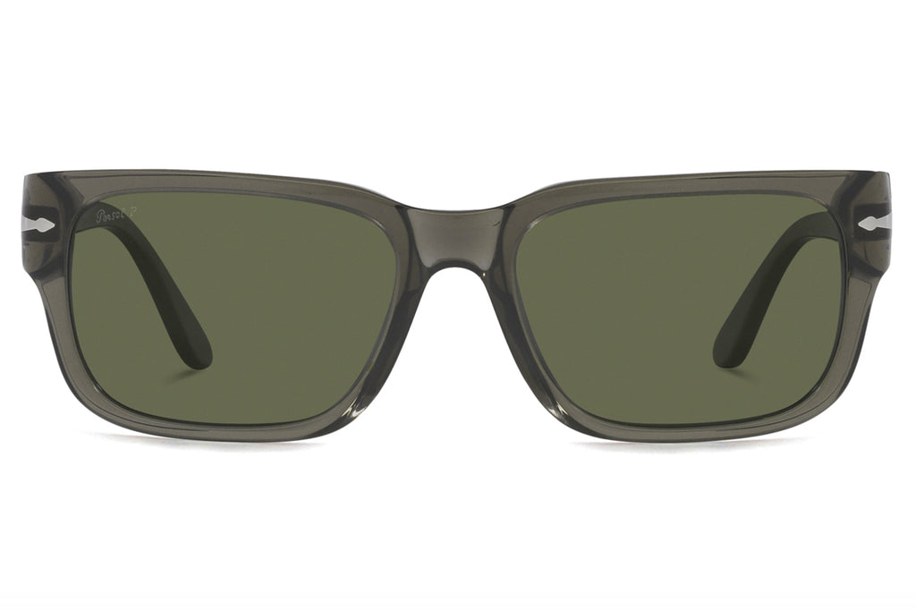 Persol - PO3315S Sunglasses Transparent Taupe Grey with Green Polar Lenses (110358)