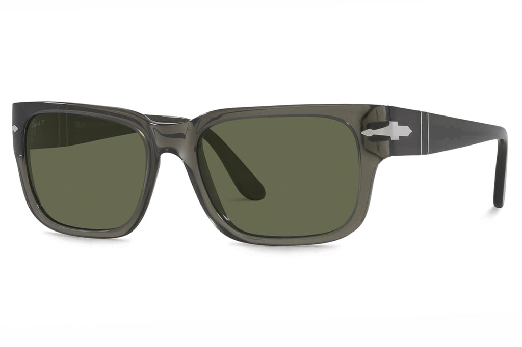 Persol - PO3315S Sunglasses Transparent Taupe Grey with Green Polar Lenses (110358)