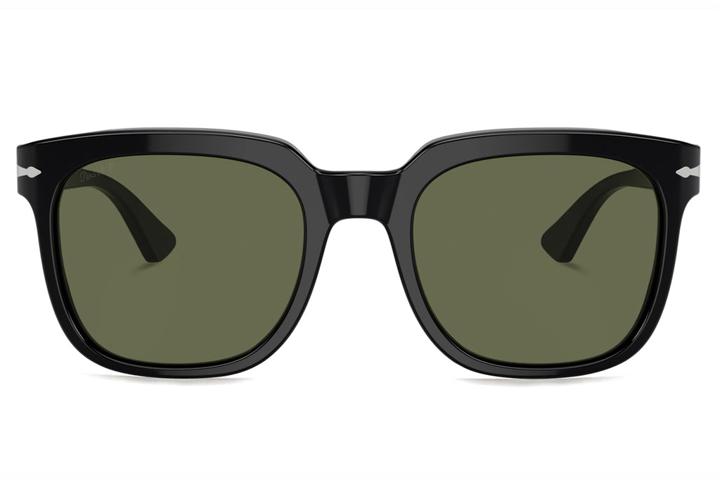 Persol - PO3323S Sunglasses Black with Green Polar Lenses (95/58)