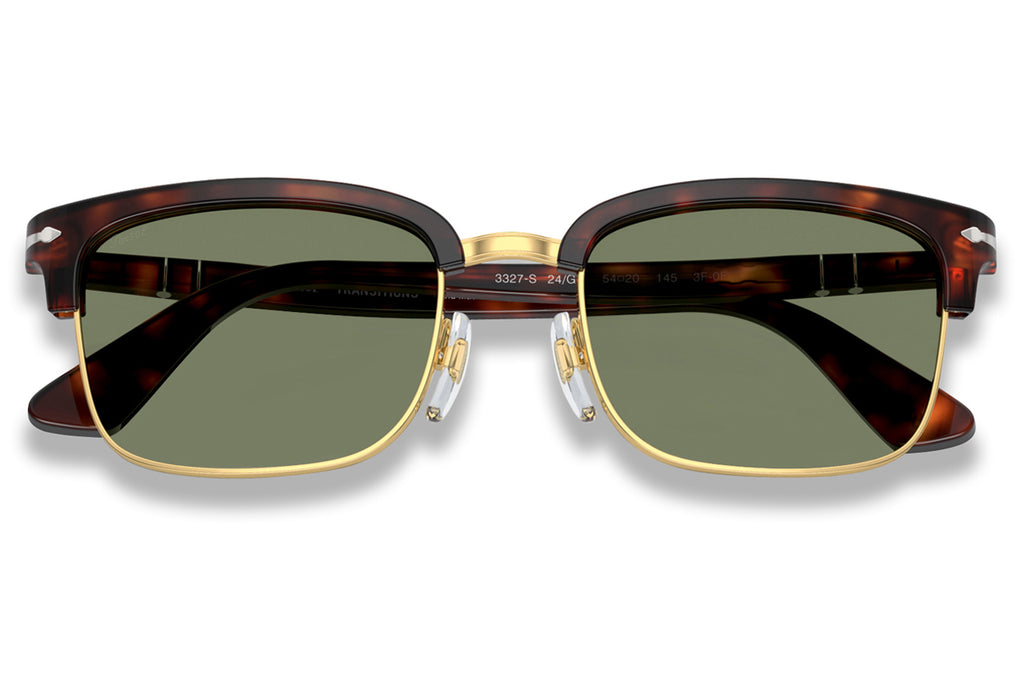 Persol - PO3327S Sunglasses Havana with Transitions 8 Green Lenses (24/GJ)