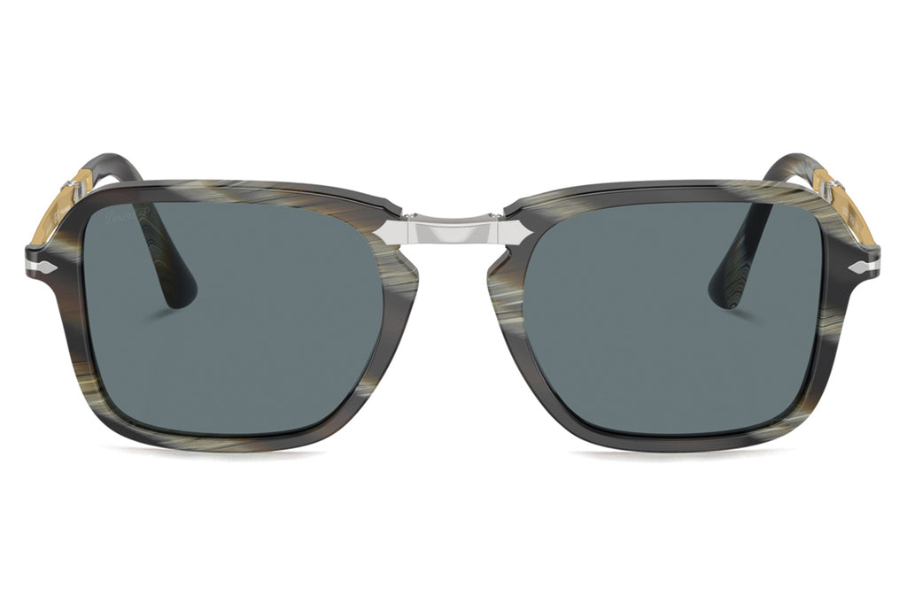 Persol - PO3330S Sunglasses Green Horn with Blue Lenses (12003R)