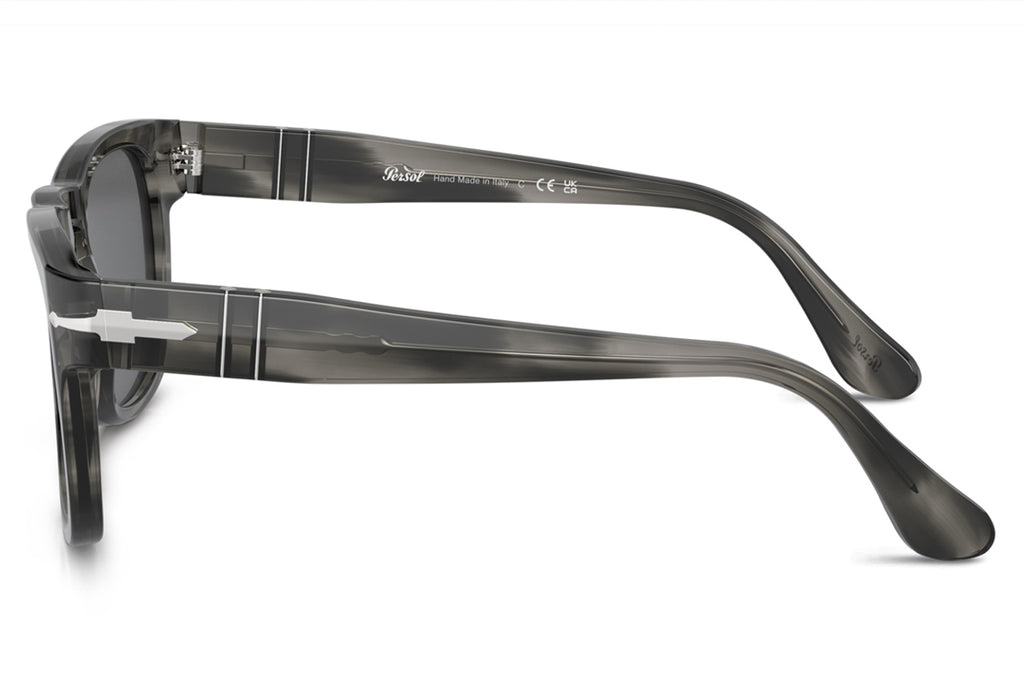 Persol - PO3333S Sunglasses Striped Grey with Dark Grey Lenses (1192B1)