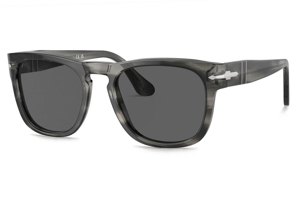 Persol - PO3333S Sunglasses Striped Grey with Dark Grey Lenses (1192B1)