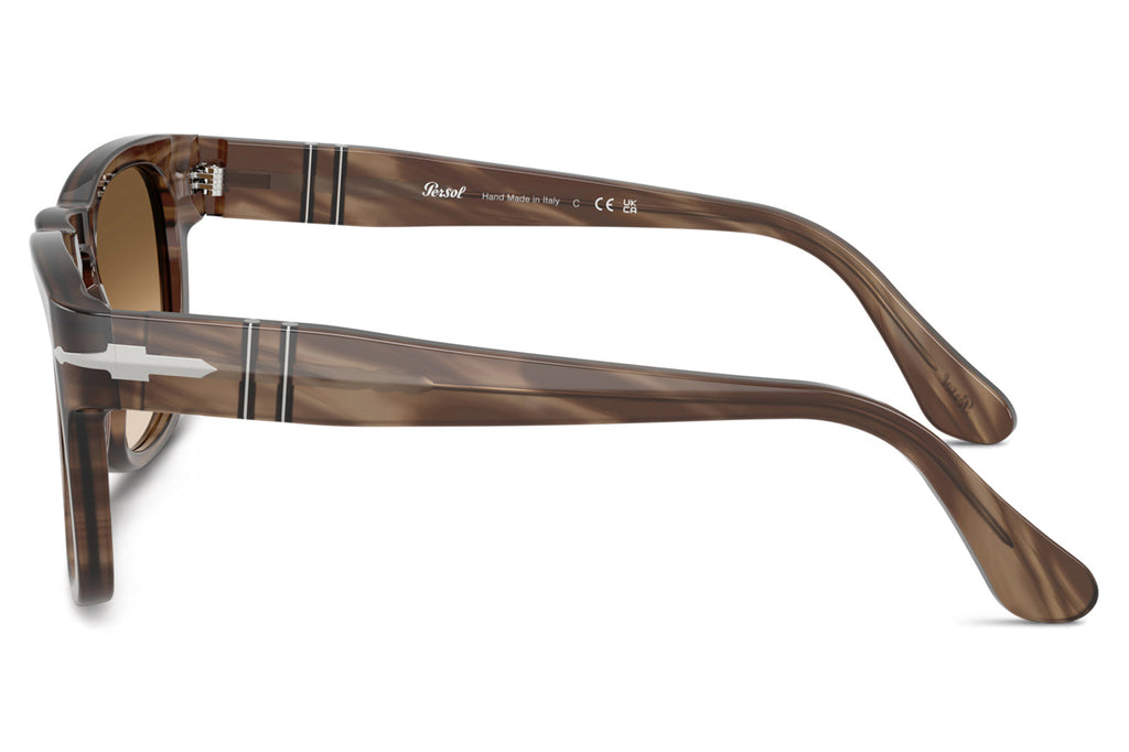 Persol - PO3333S Sunglasses Striped Brown with Brown Gradient Lenses (120851)