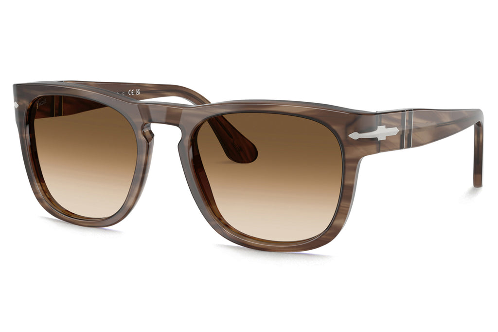 Persol - PO3333S Sunglasses Striped Brown with Brown Gradient Lenses (120851)