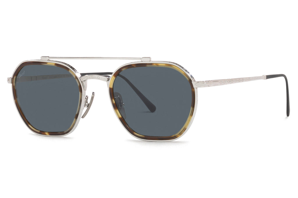 Persol - PO5010ST Sunglasses Silver/Brown Tortoise with Blue Lenses (8014R5)