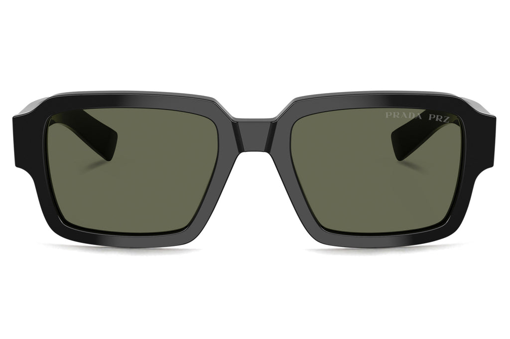 Prada - PR 02ZSF Sunglasses Black with Green Polar Lenses (1AB03R)