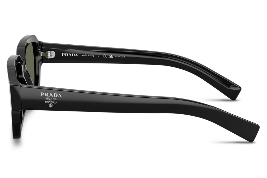Prada - PR 02ZSF Sunglasses Black with Green Polar Lenses (1AB03R)