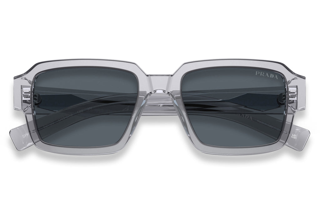 Prada - PR 02ZSF Sunglasses Transparent Grey with Blue Lenses (U430A9)