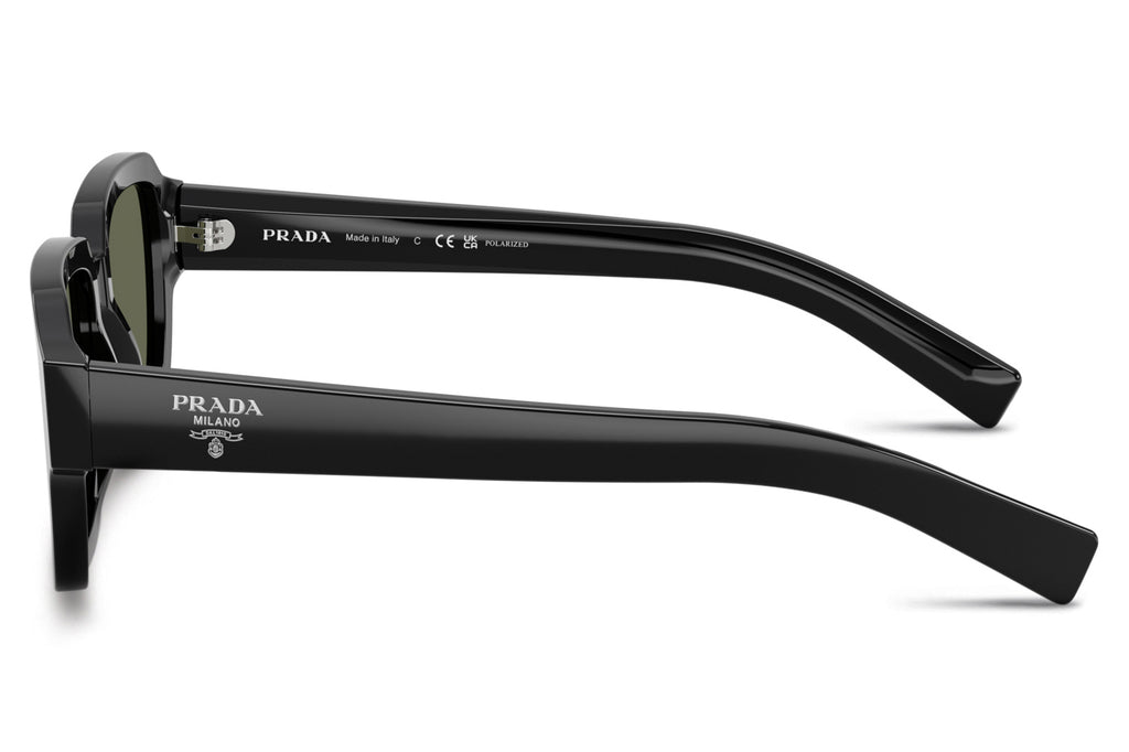 Prada - PR 02ZS Sunglasses Black with Green Polar Lenses (1AB03R)