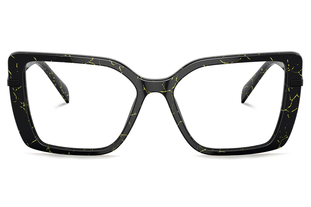 Prada - PR 03ZV Eyeglasses Black/Yellow Marble (19D1O1)