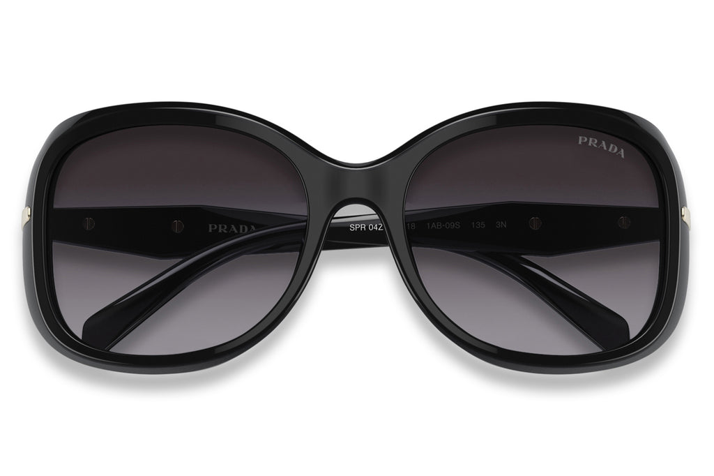 Prada - PR 04ZSF (Low Bridge Fit) Sunglasses Black with Grey Gradient Lenses (1AB09S)