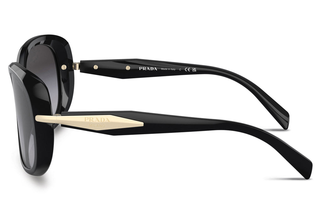 Prada - PR 04ZSF (Low Bridge Fit) Sunglasses Black with Grey Gradient Lenses (1AB09S)